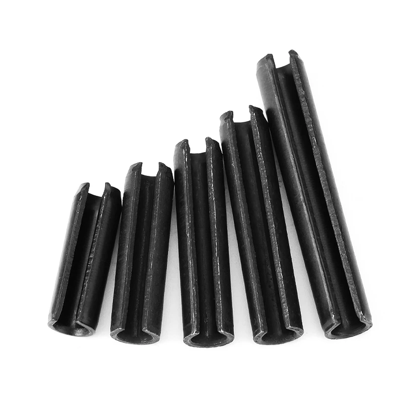 2~300pcs Spring Elastic Cylindrical Cotter Pin Dowel M1.5 M2 M2.5 M3~M12 65Manganese Steel Black Spring-Type Straight Pins Steel