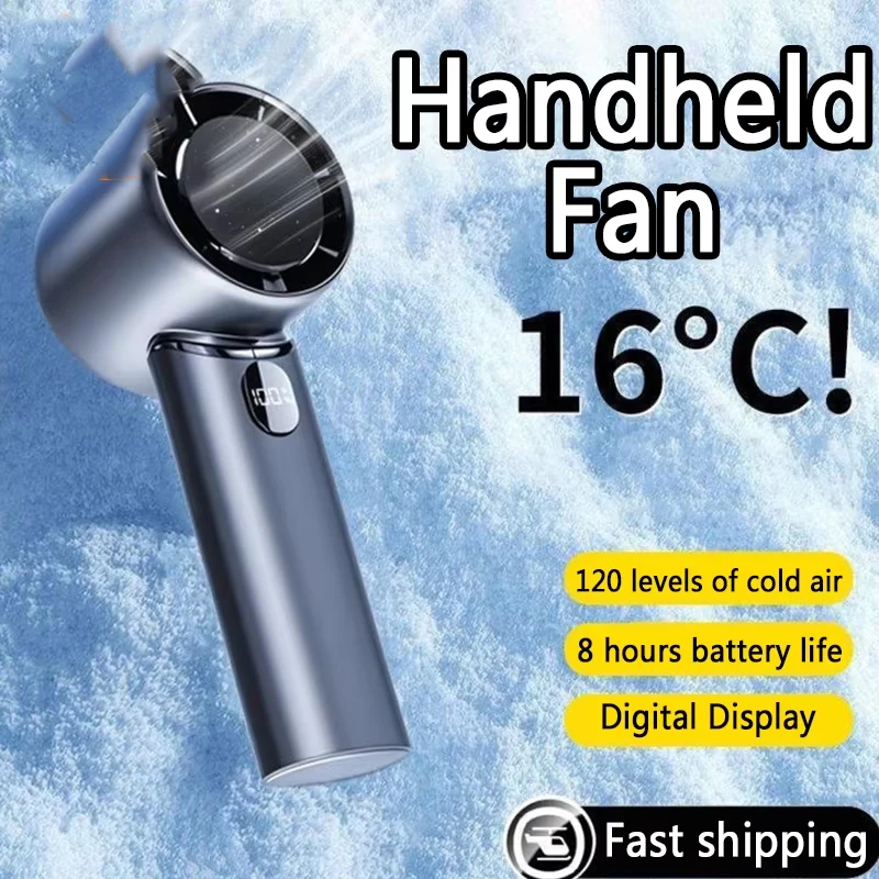 

Ручной вентилятор Высокоскоростной вентилятор Ручной уличный портативный вентилятор Ручная модель для зарядки Модель с цифровым дисплеем Высокая мощность ветра