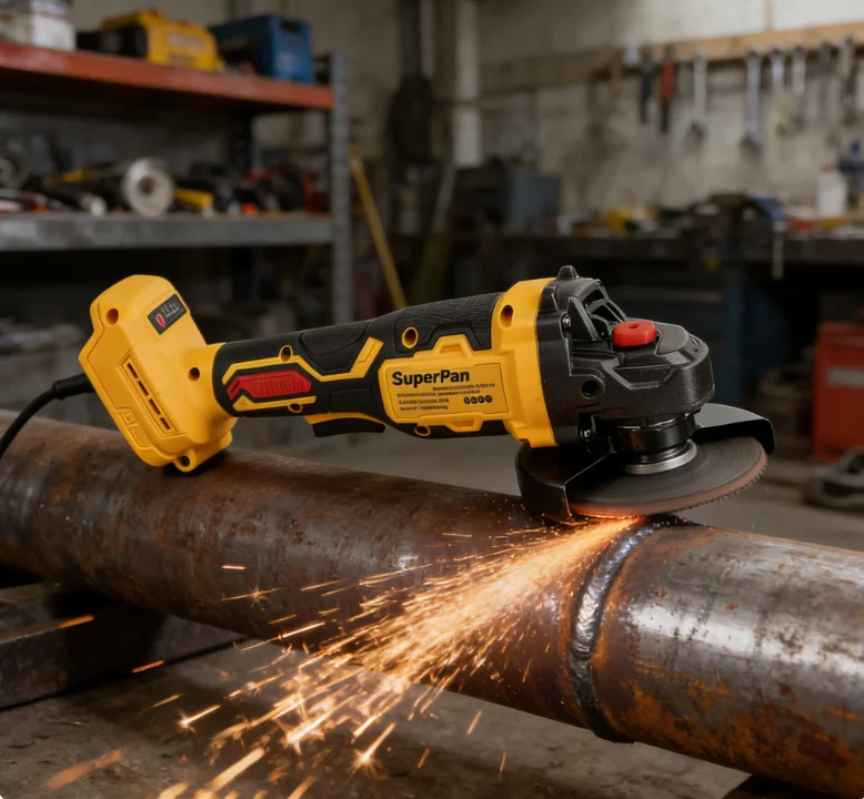 

SuperPan 20V Cordless Angle Grinder Bare Tool, 10000RPM M14 Brushless Electric Grinder for Woodworking & Renovation