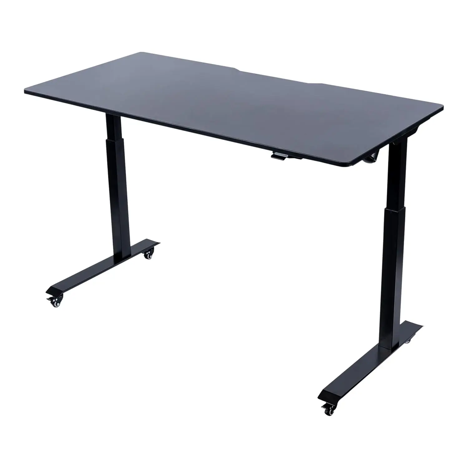 Electric Adjustable Height Standing Desk With Locking Casters & Furniture Feet, 60