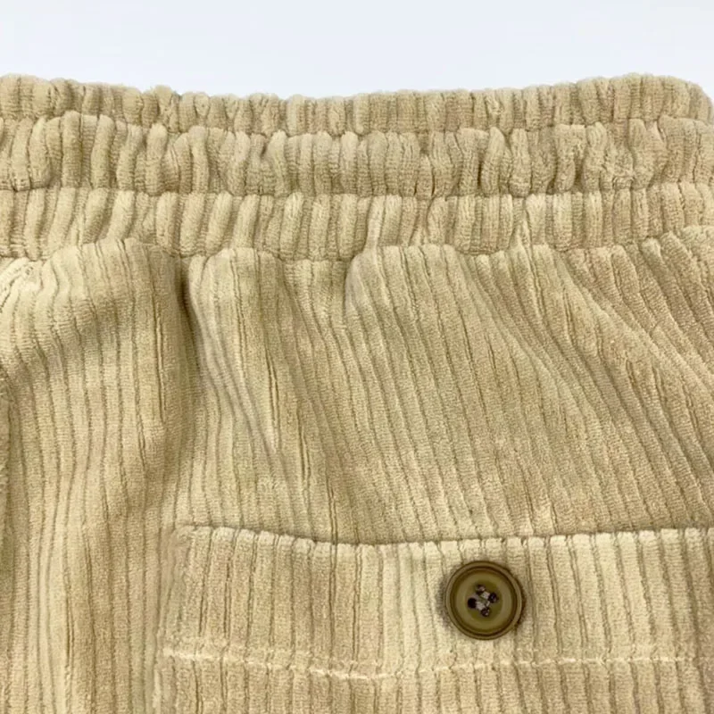 New Japanese Vintage Men's and Women's Loose Fashion Corduroy Casual Trousers Heavy Industry Embroidery Pants