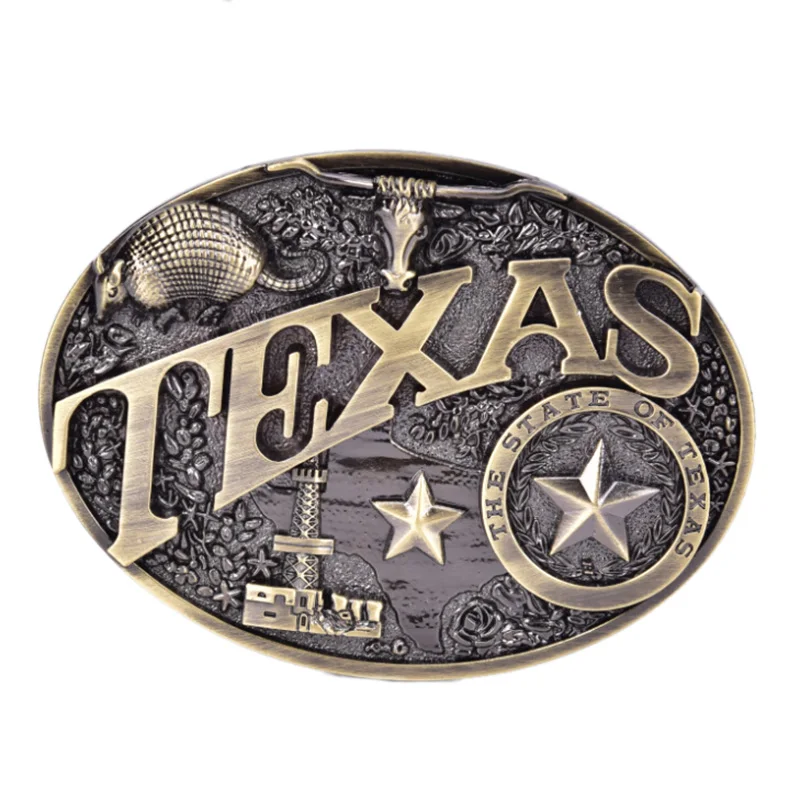 Texas Long Bull Horn Belt Buckle Western Cowboy Novelty Belt Buckles Vintage