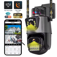 8MP WiFi Camera Outdoor 10X Zoom Security Camera 4K Video Surveillance  Dual Lens Dual Screen PTZ V380 Pro IP Smart Monitor CCTV