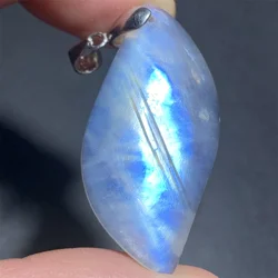 Icy Body Natural Silver Blue Light Moonstone Pendants Women Teardrops Moon Stones Necklaces Transparent Healing Clean Clear Bead