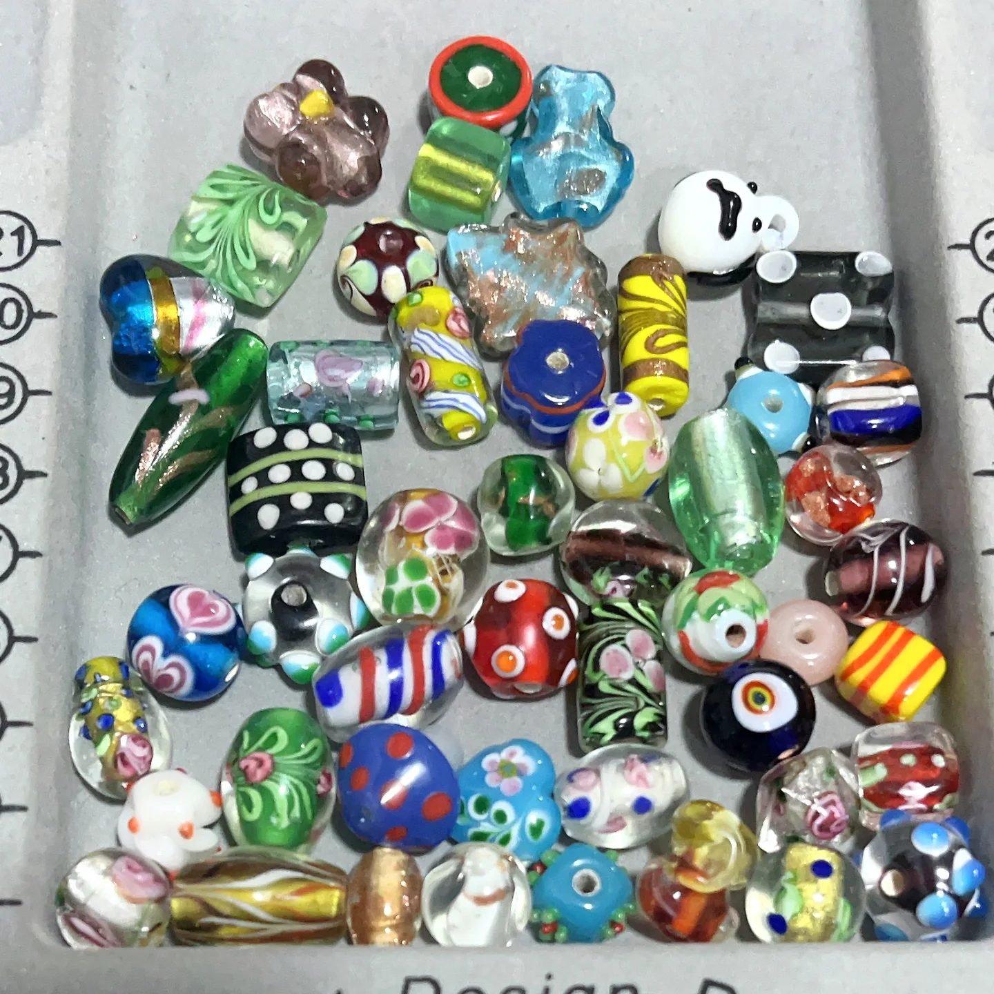 Random Mixing 50pcs ! Handmade Romantic Lampwork Glass Loose Beads For Charm DIY Bracelets/Necklace Jewelry Making Accessories !