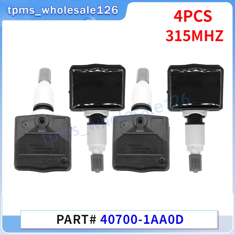 

315MHZ TPMS 40700-1AA0D For 2012 Nissan Armada Frontier Murano Rogue Sentra Titan Versa Tire Pressure Monitor System Sensor 4PCS