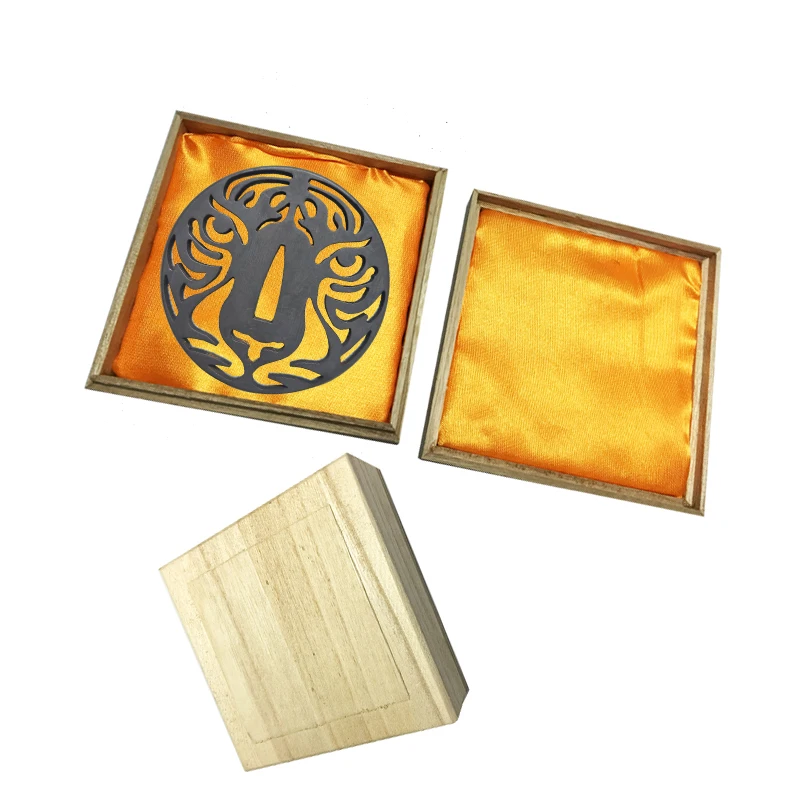 Tiger Tsuba- Iron Laser Cutting-DIY Japanese Katana Handle Guard, Koshirae, The Mountings of Japanese Swords, Tiger Character
