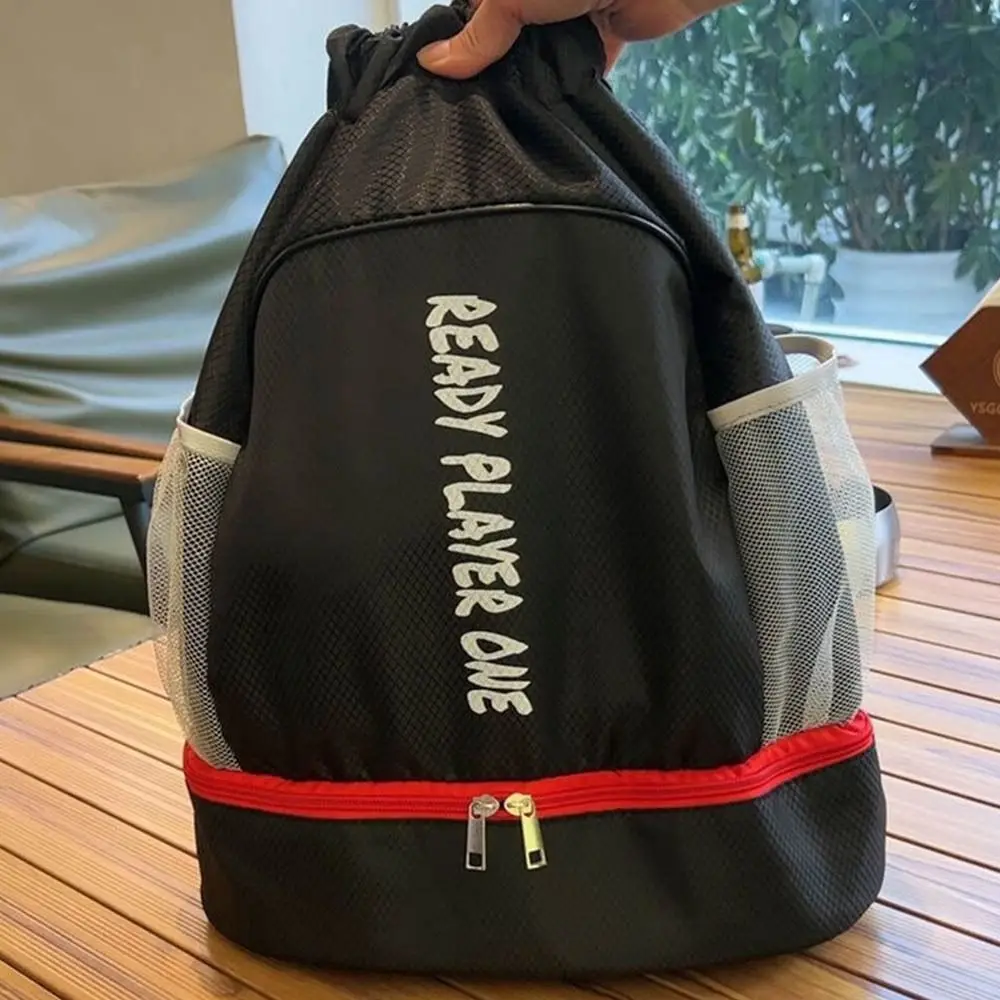 Mochila de natação à prova d'água, bolso para sapatos, separação seca e molhada, bolsa esportiva com cordão, leve, alças ajustáveis, bolsa fitness
