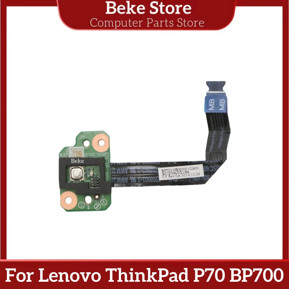 Beke-New Power On Placa de Botão Interruptor para Lenovo ThinkPad, P70, BP700, NS-A443, NBX0001GH00, SC50K02164, transporte rápido