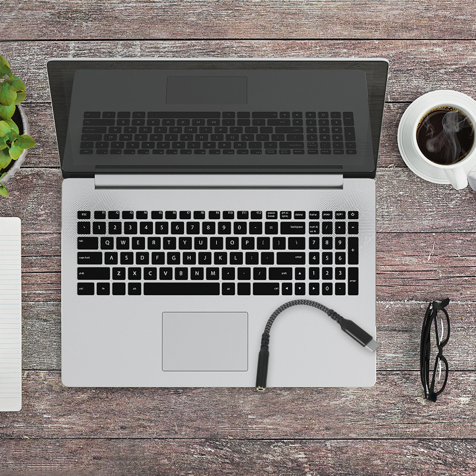 

Type- Adapter Durable Metal Design Plug Play Compatible With Usb-C Devices 3.5Mm Headphone Converter For Phones Tablets