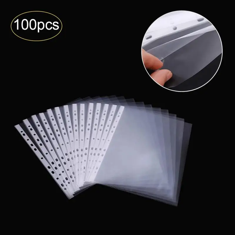 

Clear Sheet Protectors 11 Holes A4 Clear Binder Sleeves 11.89x9.17in Office Binder Supplies For 100 Pages Top Loading Protector