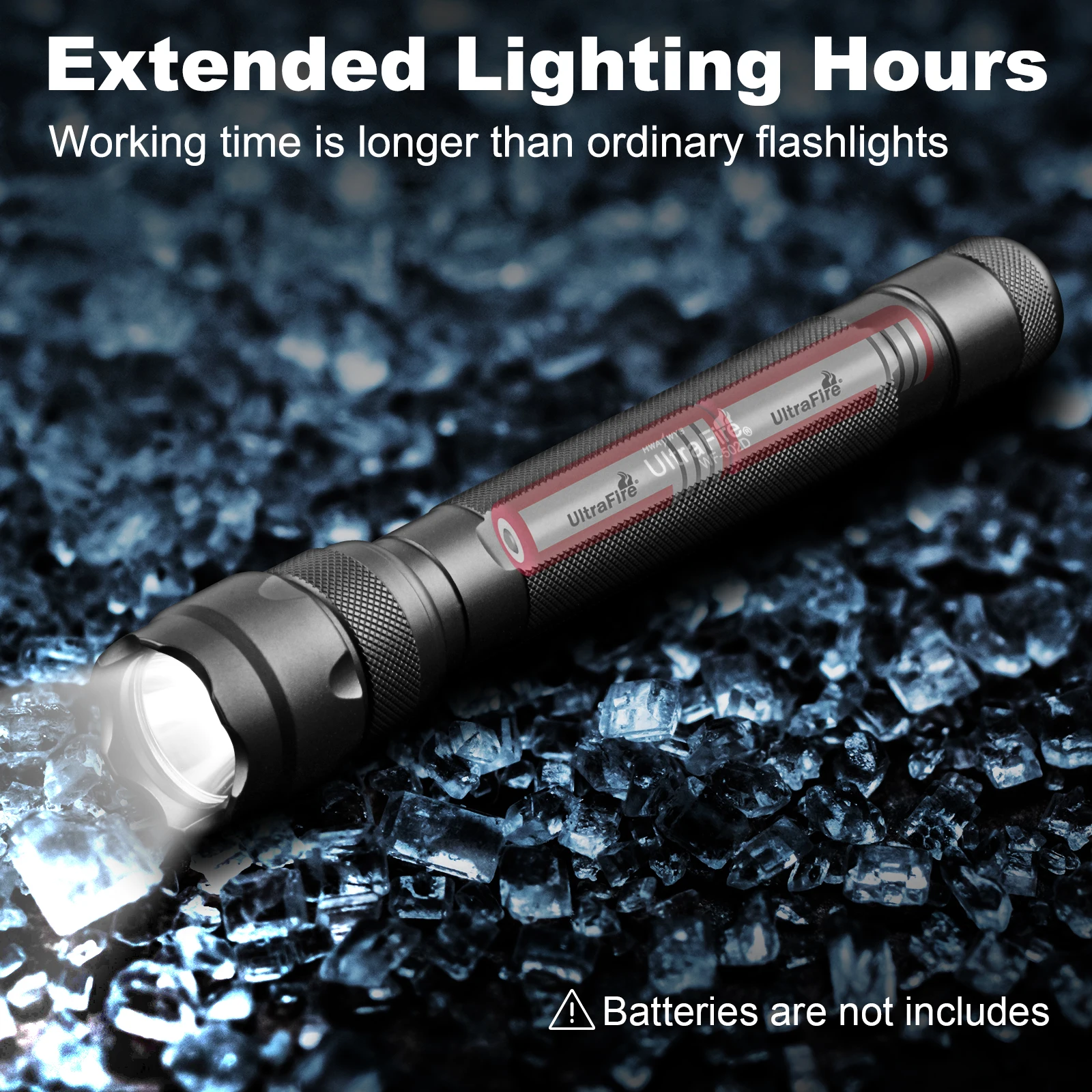 UltraFire WF-502D LED Tactical Flashlight Super Bright 1300LM 3 Modes EDC Flash Light Portable Handheld Flashlight for Outdoor