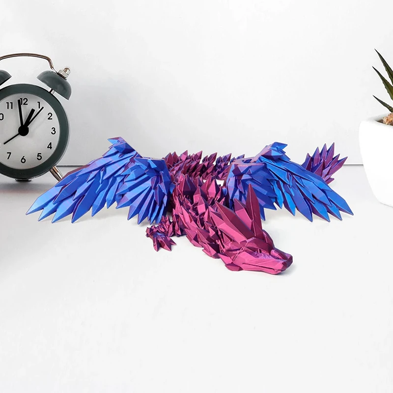 3D Printed Feilong Living Room Ornaments Multi-jointed Movable Dragon With Wings Tabletop Home Decoration