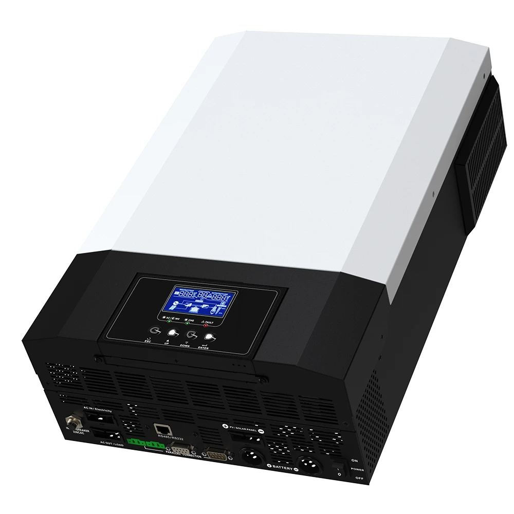 5.5KW Selectable Voltage Range 90V-280VAC  Solar Inverter 50Hz 60Hz  Pure Sine Wave For Solar Panel With MPPT24V 48V Input