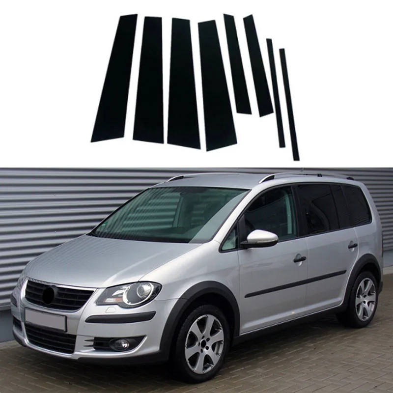 For Volkswagen Touran 1T 2004-2010 2011 2012-2015 Car Window Decoration Pillar Posts Door Trim Stickers Exterior Accessories