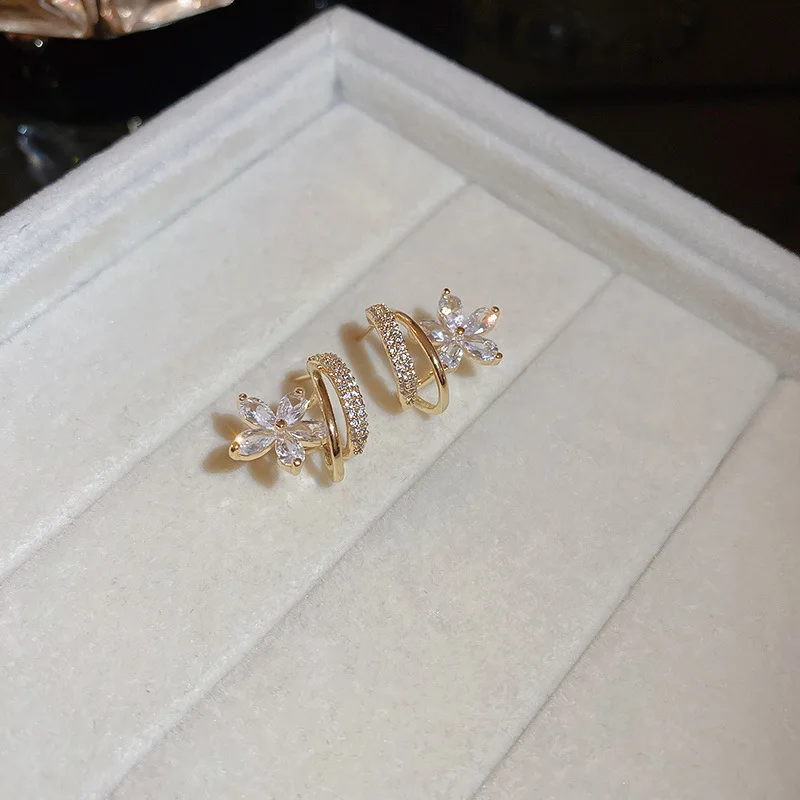Übertriebene Luxus Kristall Blume Ohrstecker Damen Temperament Elegantes Modedesign Hochzeit Schmuck Valentinstag Geschenke