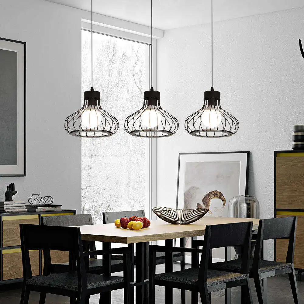 

Hot Selling Retro Industrial E27/E26 Pendant Lamp American Style Creative Iron Cage Chandelier Room Decor Lighting Fixtures