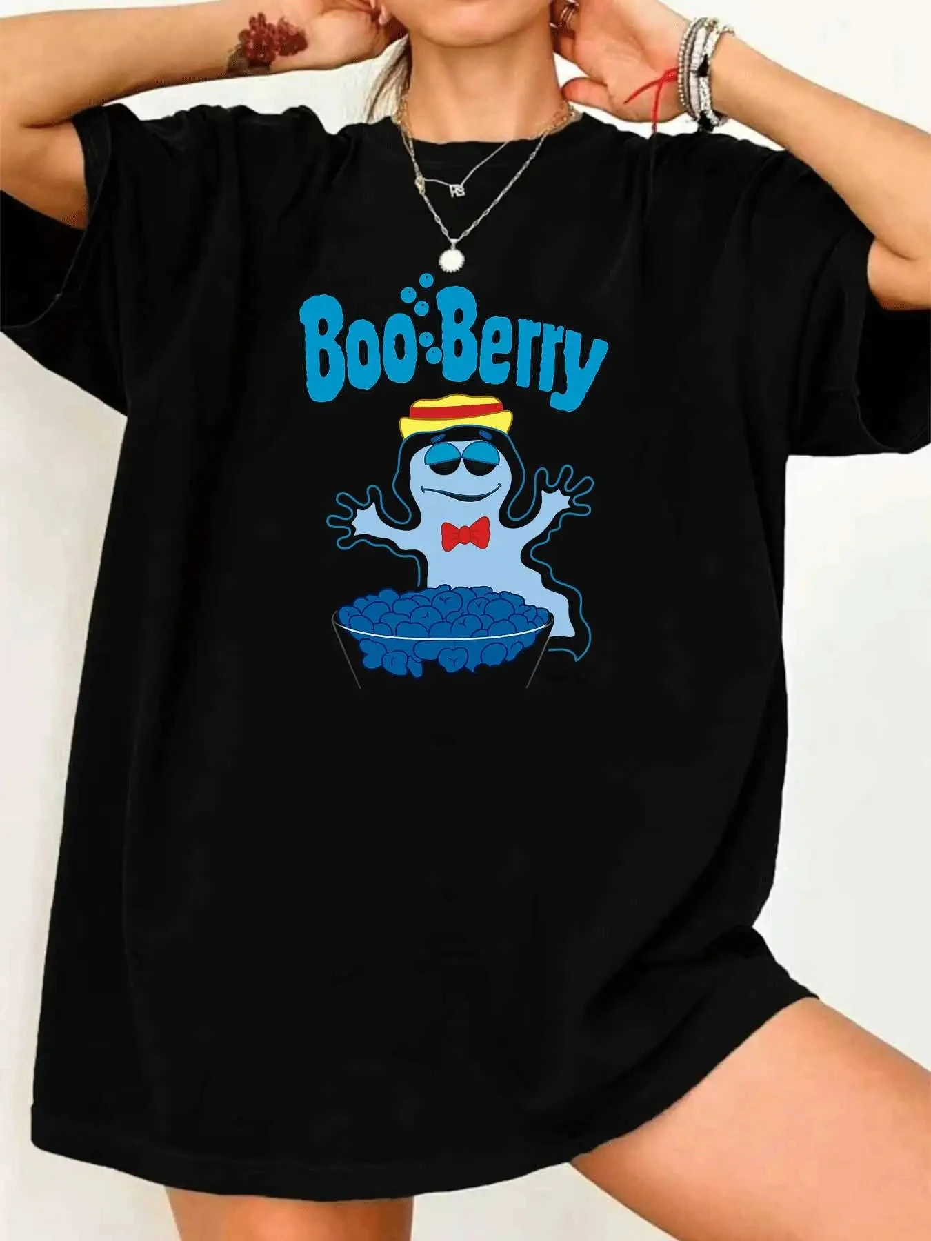 

【1141384】Женская футболка больших размеров с круглым вырезом и короткими рукавами, эластичными полурукавами и модными принтами