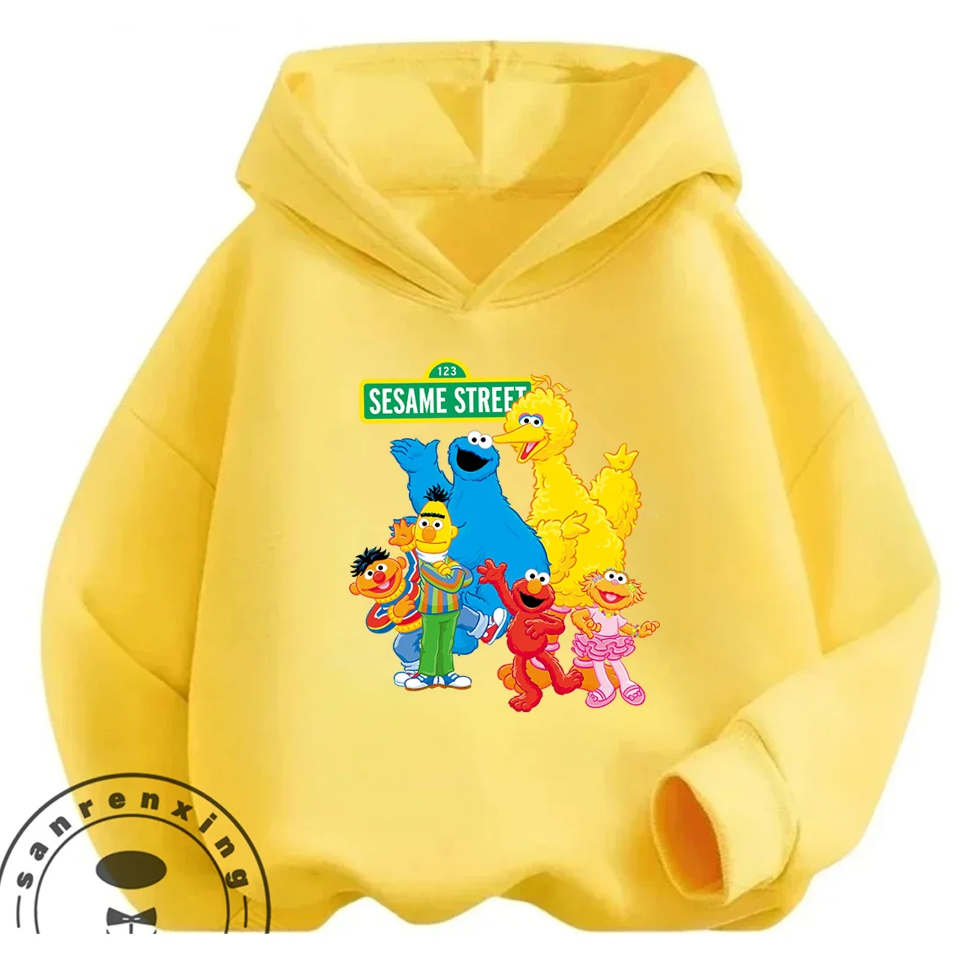 Sudadera con capucha de Plaza Sésamo para niños y niñas de 3 a 14 años, otoño e invierno, diseño de dibujos animados, estilo urbano, a la moda, informal, cómoda y moderna