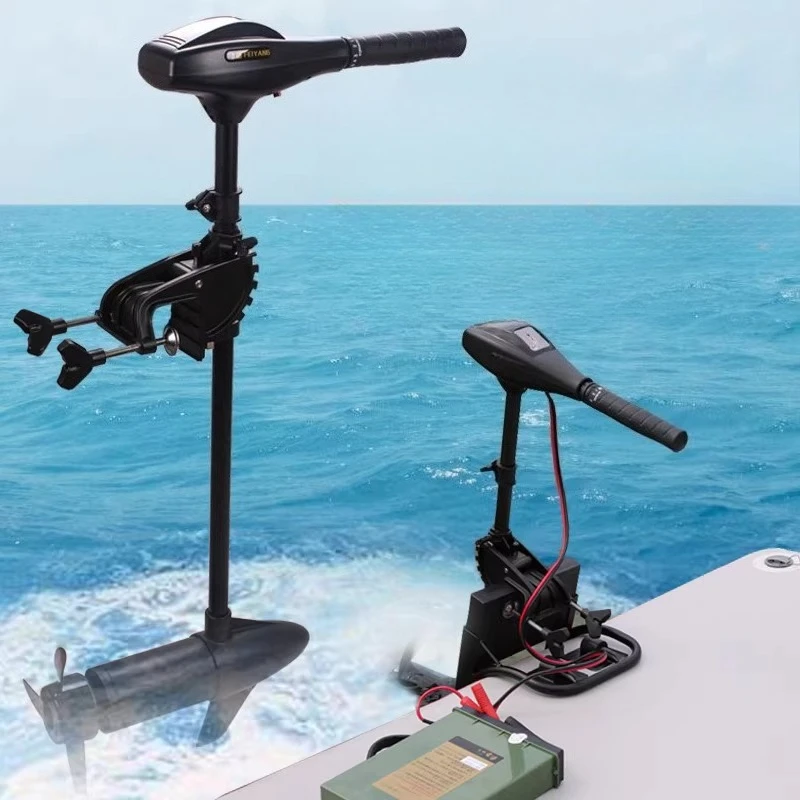 12V/24V/48V Electric Outboard Motor 1000W-2200W Brushless Copper Motor Telescopic Handle LED Display for Fishing Boat