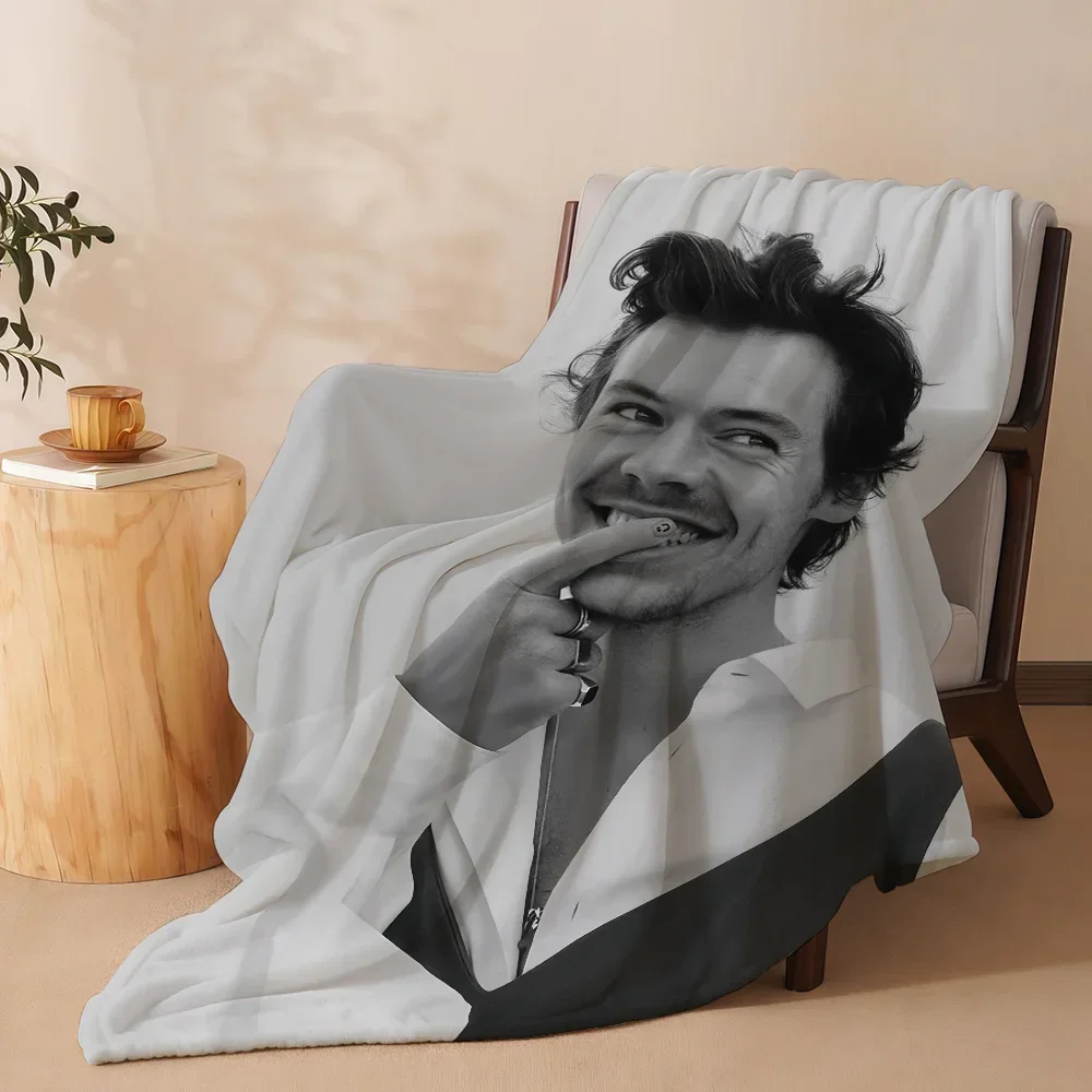 H-Harry Famous Pop Singer S-Styles Blanket Soft Warm And Thick Perfect For Bedroom Living Room Bed Sofa Camping Picnic Office
