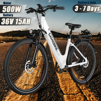 SAMEBIKE Electric Bike 500W Powerful Motor 36V15AH Lithium Battery Aluminum Alloy E-bike City 27.5-In Tire Snow Electric Bicycle