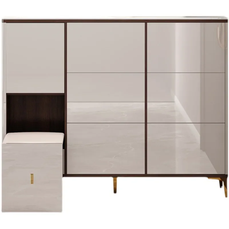 

extremely narrow side shoe change stool integrates large-capacity home storage entrance cabinet
