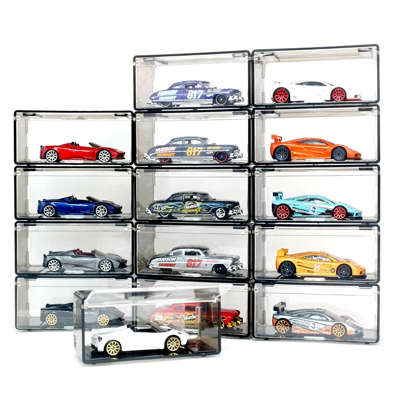 1Pcs Transparent Dustproof Stackable Storage Box Without Car Diecast Model Car Display Box Children Alloy Car Model Storage Box