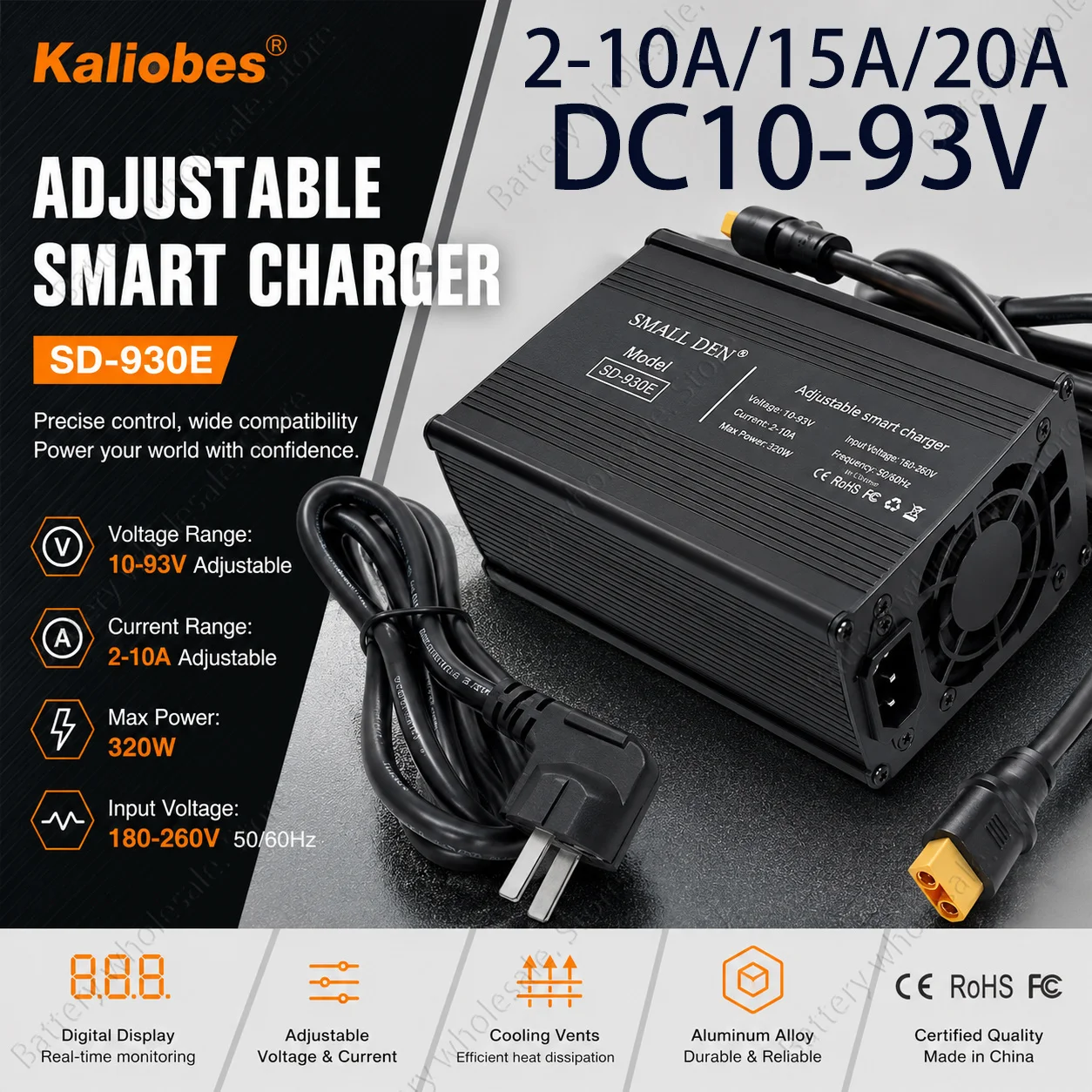 

20A 24V 36V 42V 48V 72V 60V 54.6V 58.4V 84V Li-ion Lifepo4 Lithium Battery Charger 4S 8S 10S 13S 14S 16S 20S Fast Charger parts