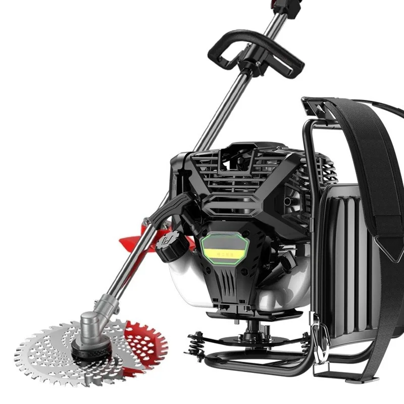 Multi-Function 4-Stroke  Brush Cutter, Backpack Weeder for Farm Garden, Powerful Agricultural Grass Trimmer