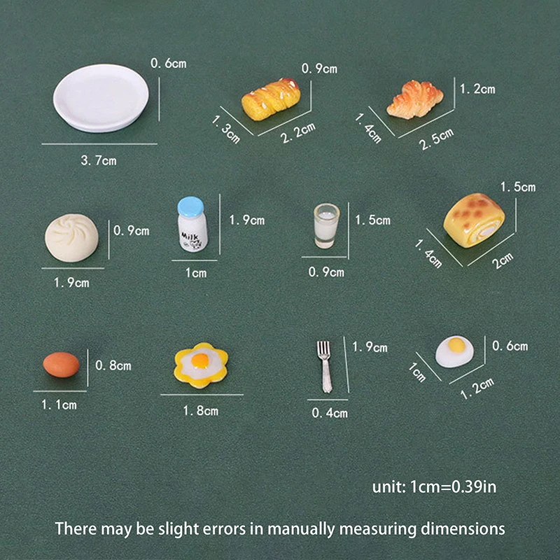 Mini petits pains cuits à la vapeur pour maison de poupée, ensemble de lait, pain aux œufs, Simulation de petit déjeuner, modèle alimentaire, décor de scène de cuisine, jouets de jeu, 1/12