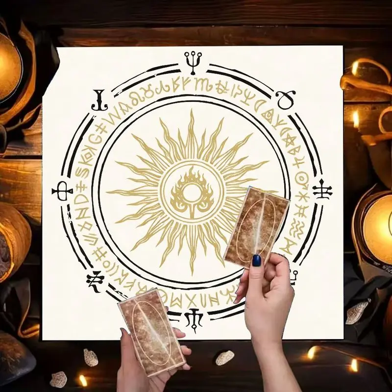 VIKAMA white pentagram seek truth spiritual mystical altar cloth for tarot reading decor ideal for reiki crystal grid spell work