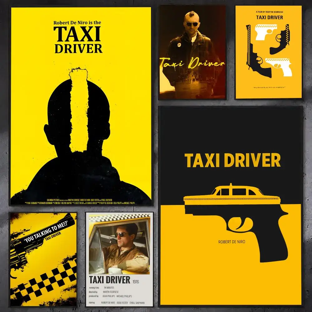 Moive T-Taxi Driver Poster Waterproof Sticky Wall Art Print For Bedroom Living Room Hallway Bar Home Decor
