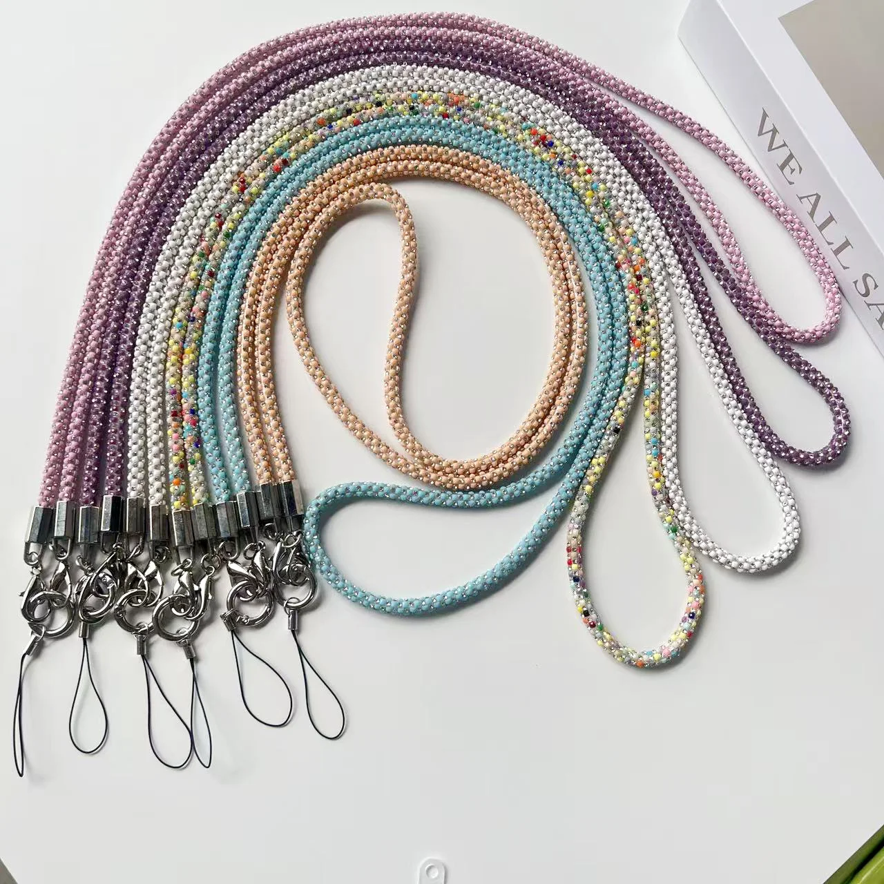 

Эрисонализированный ремешок для телефона с фруктами, гламурный ремешок через плечо со сверкающими бриллиантами, длинный модный аксессуар для женщин, милый ремешок