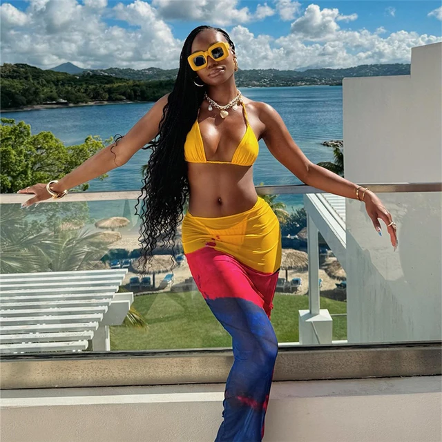 Mesh 2 Piece Set Women Elegant Supendency Tanks High Waist Sheer Skirts Female Trend Coordinate Outfit AliExpress 200000345