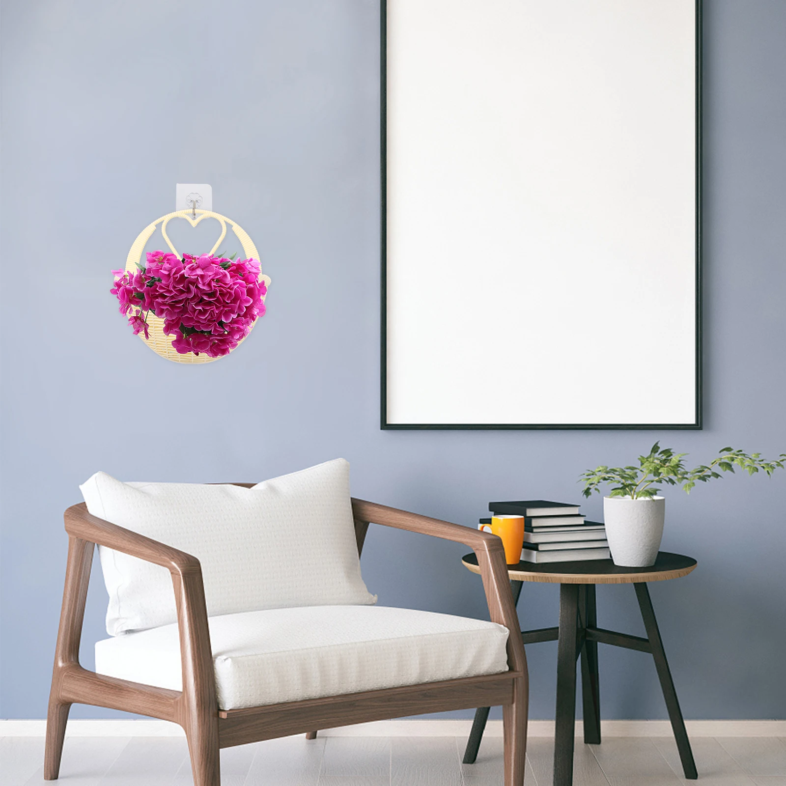 

2pcs Simulated Rattan Flowerpots Lightweight Hanging Plastic Flowerpot For Balcony Decor Hanging Planters Flower