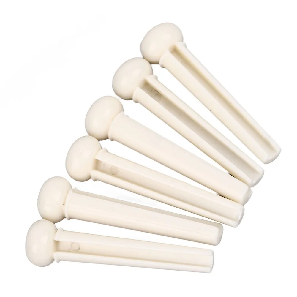 6PCS White Guitar Bridge Pins Abalone Dot Inlay Plastic Material Guitar String Pegs Bridge Saddle and Nut Guitar Maintenance