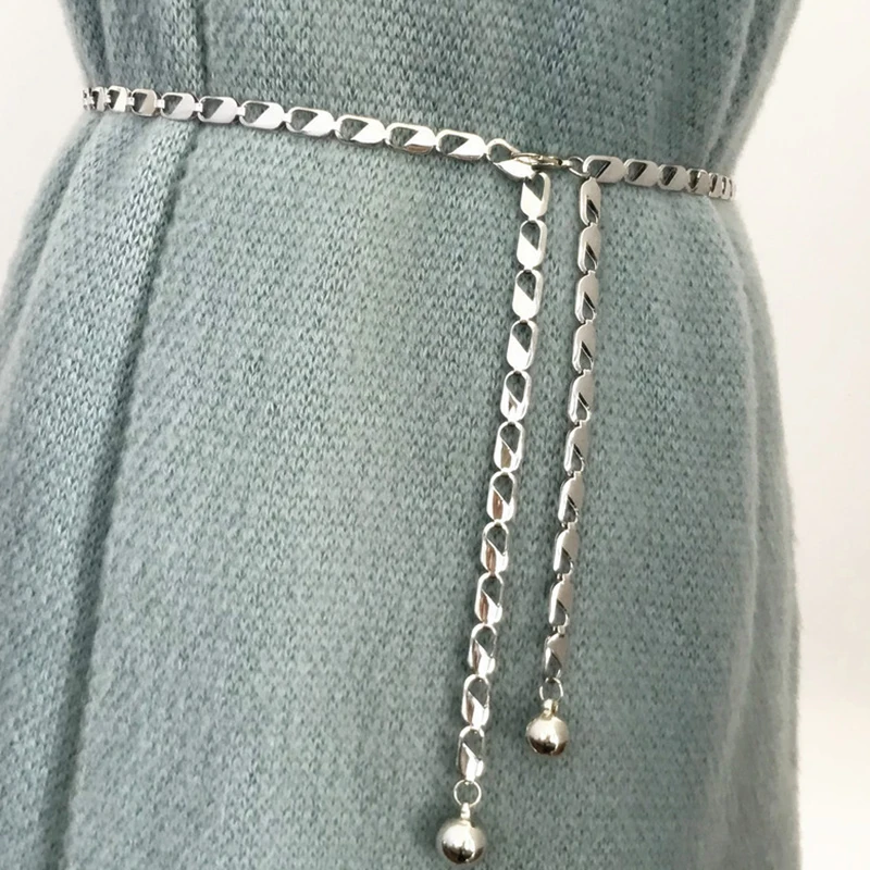 Vrouwen Mode Riemen Luxe Designer Riem Retro Zilver Gesneden Holle Ketting Riem Voor Vrouwen Elegante Ronde Metalen Vrouwen Riem