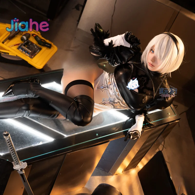 أنيمي نيكي: آلهة النصر NieR: أوتوماتا YoRHa رقم. 2 نوع B تأثيري حلي بذلة الجوارب الدعائم زي حفلة الهالوين #2