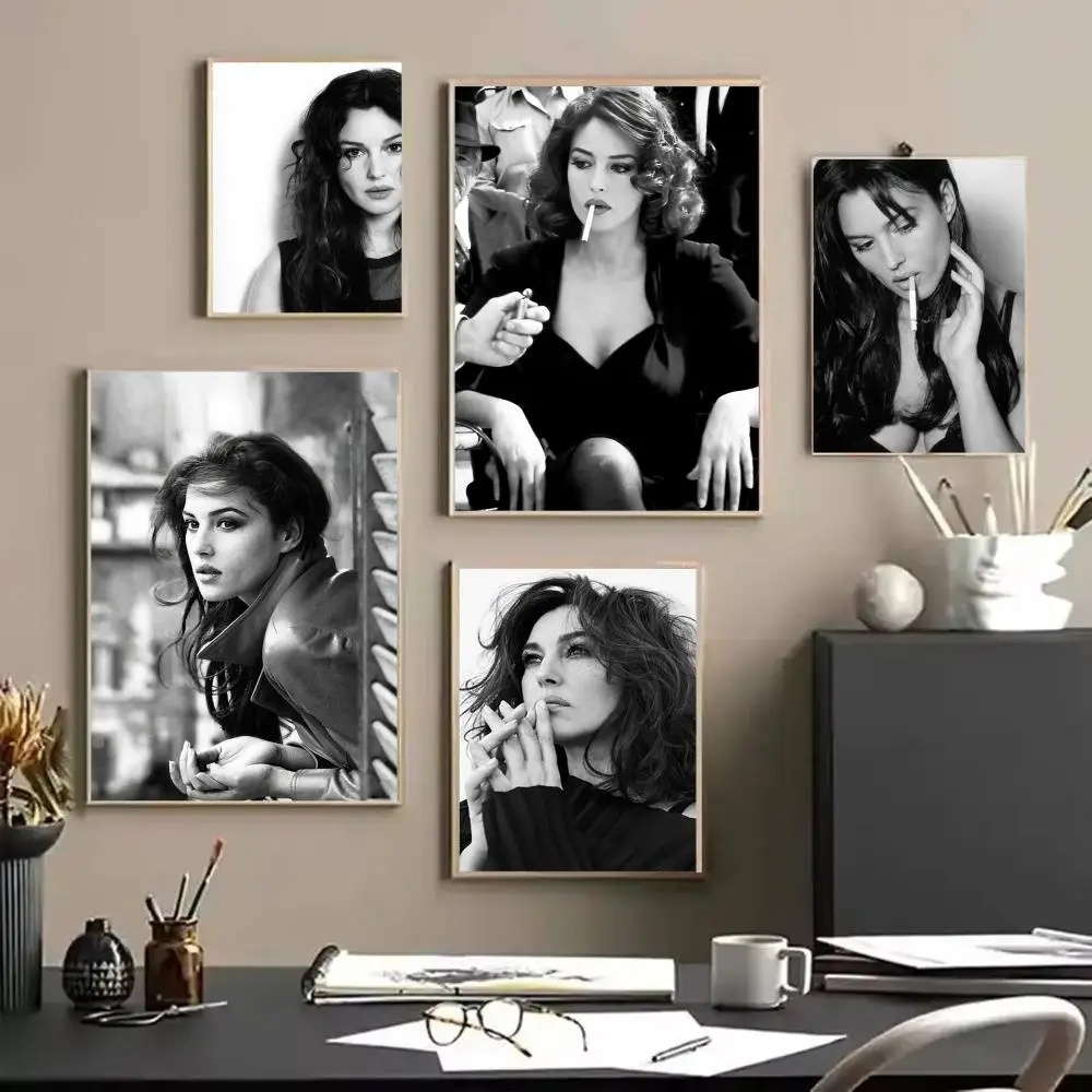 Monica B_Bellucci Fashion Magazine Poster Decorative Wall Art Stickers Mural Photo Print for Home Living Room Hallway Decor Gift