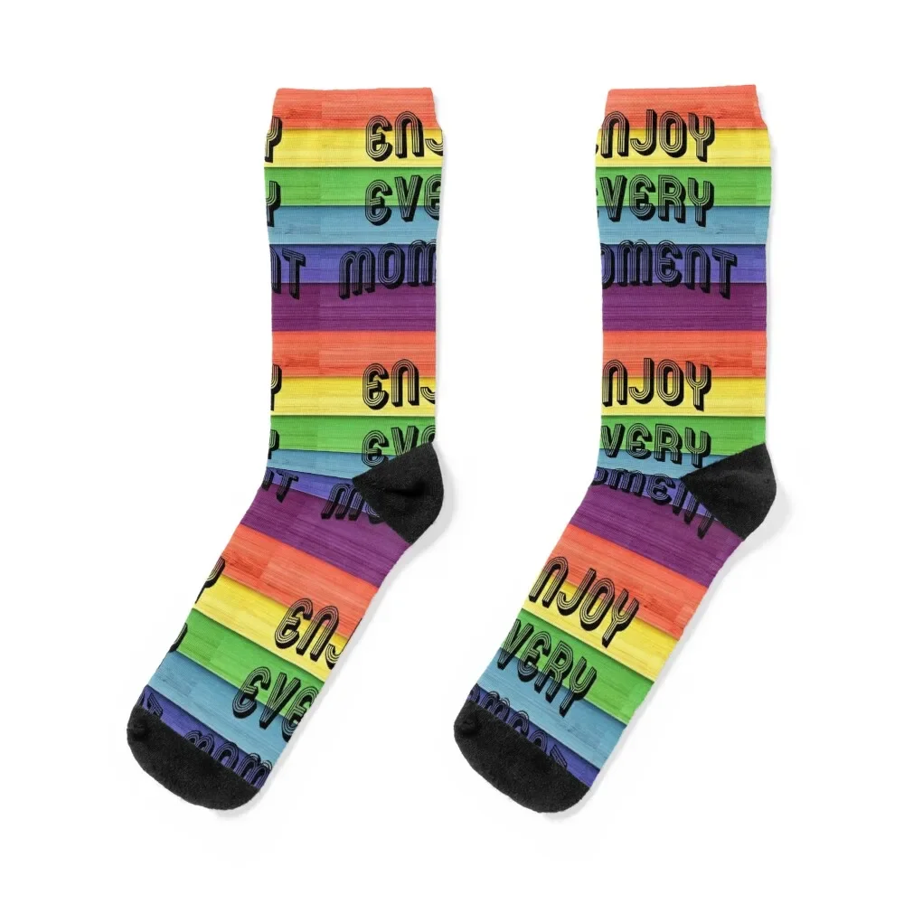 

Enjoy Every Moment Socks Rugby Crossfit halloween summer Boy Socks Women's