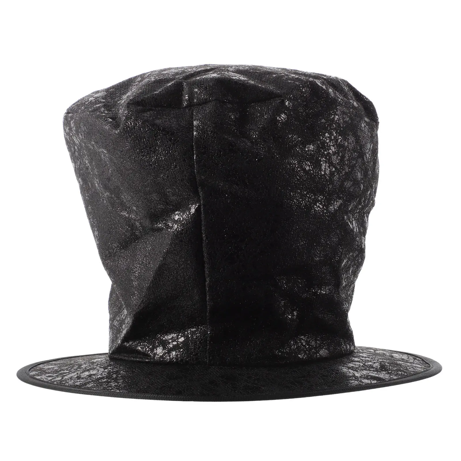 Halloween Magician Hat Black Wide Brim Felt Texture Formal Top Hat Tall Top Hat Topper Cosplay Magician Top Hat Gentleman