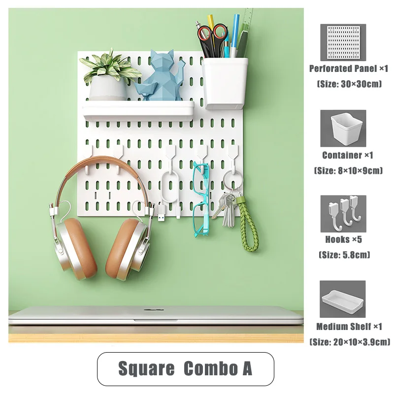 

SET Multifunctional Wall-mounted Pegboard, Thickly Built, Stores Home Items And Doubles As A Display Rack Storage Holders