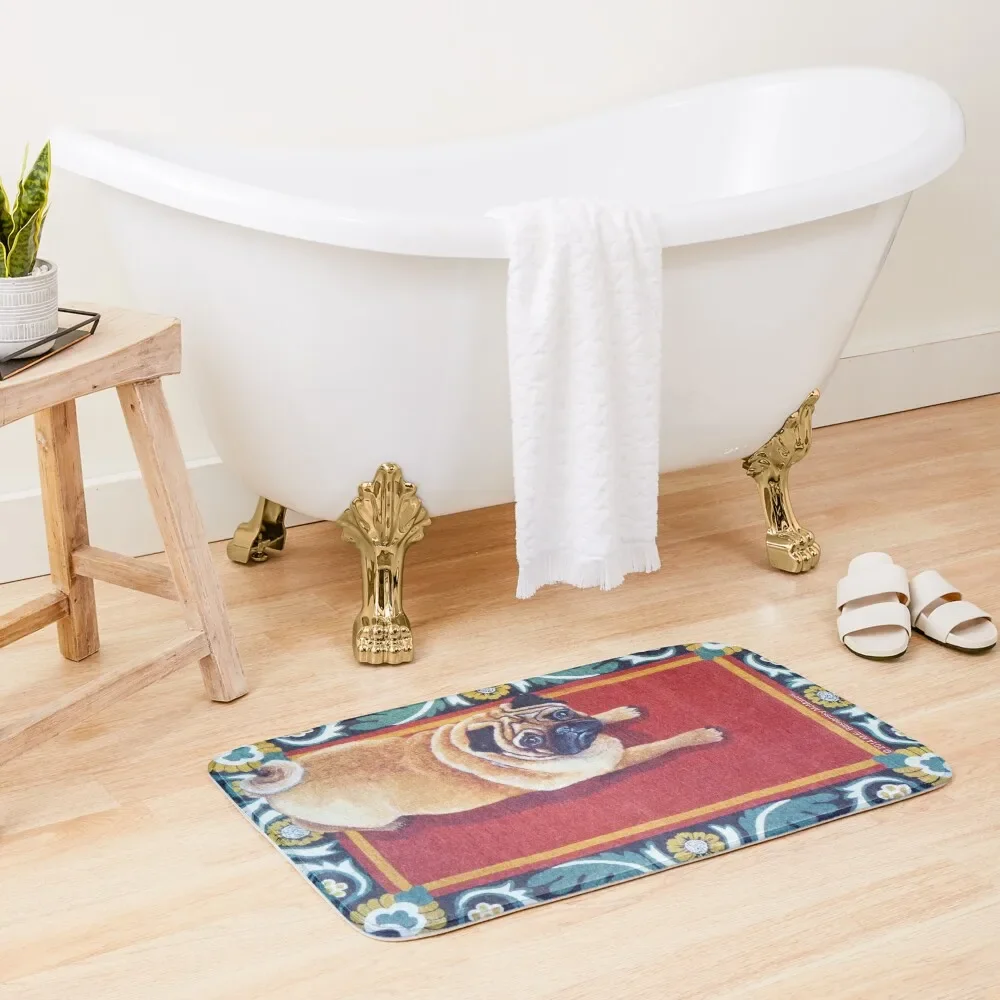 

Pug on a Rug Bath Mat Entrance Door Bath Rugs Bath Rugs For Bathroom Mat