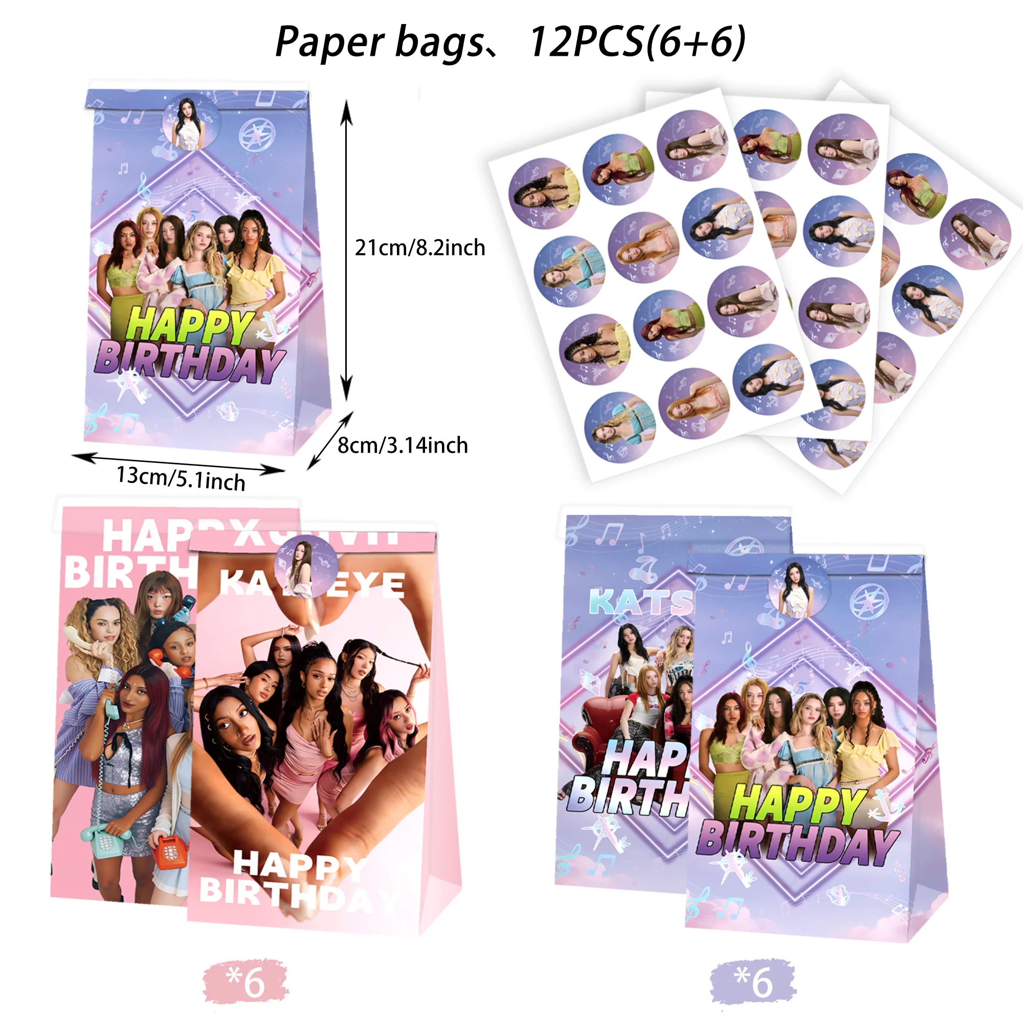 Kids Birthday Party Decoration Supplies Katseye Gift Bag Notebook
