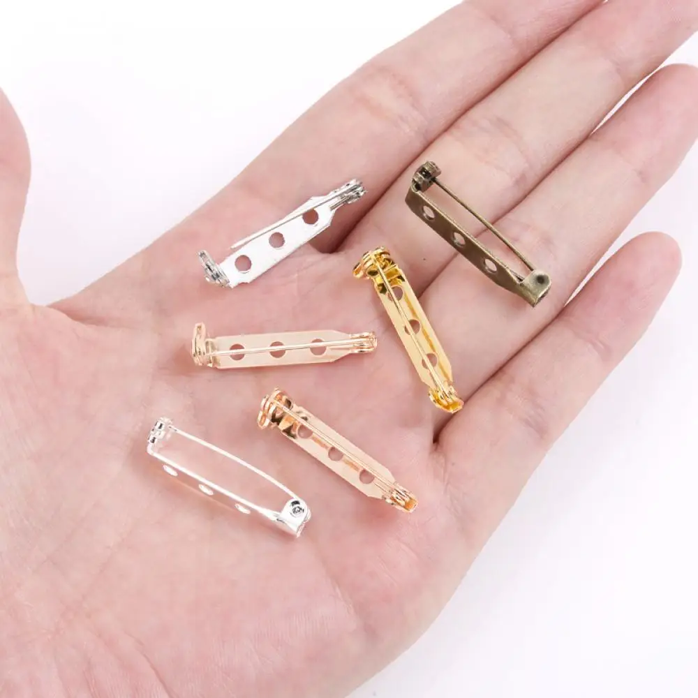 20/25/32mm 30Pcs Brooch Clip Base Pins Blank Safe Lock Brooch Pin Base Badge Holder for Jewelry Making Accessories Findings