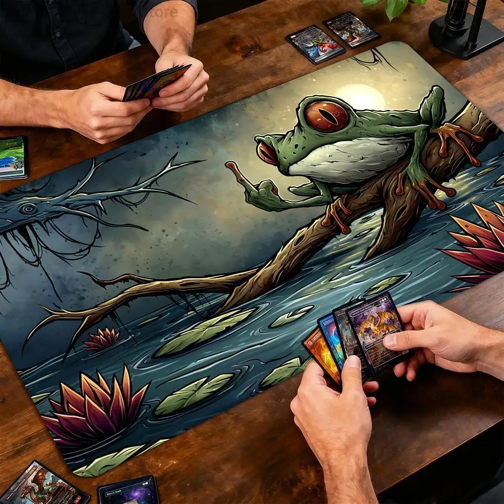 Rebellious Mischievous Frog Magic Card Battle Mat MTG Playmat Anti-slip Base 35X60CM Gathering Gaming Mat Board Game Mat for TCG