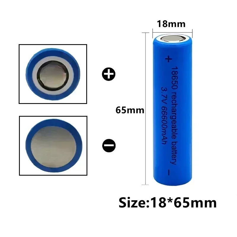 2024 new Hot Selling 3.7V 18650 Lithium Battery, Large Capacity 66600mah Flashlight, Rechargeable Battery, Toy/screwdriver