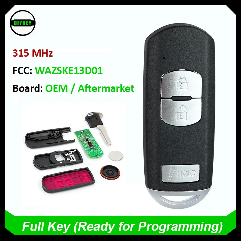 

DIYKEY OEM/Aftermarket Model: SKE13D01 Smart Remote Key Fob FSK 315MHz ID49 for Mazda CX-3 2017-2020, for Mazda 3 CX-5 2013-2019