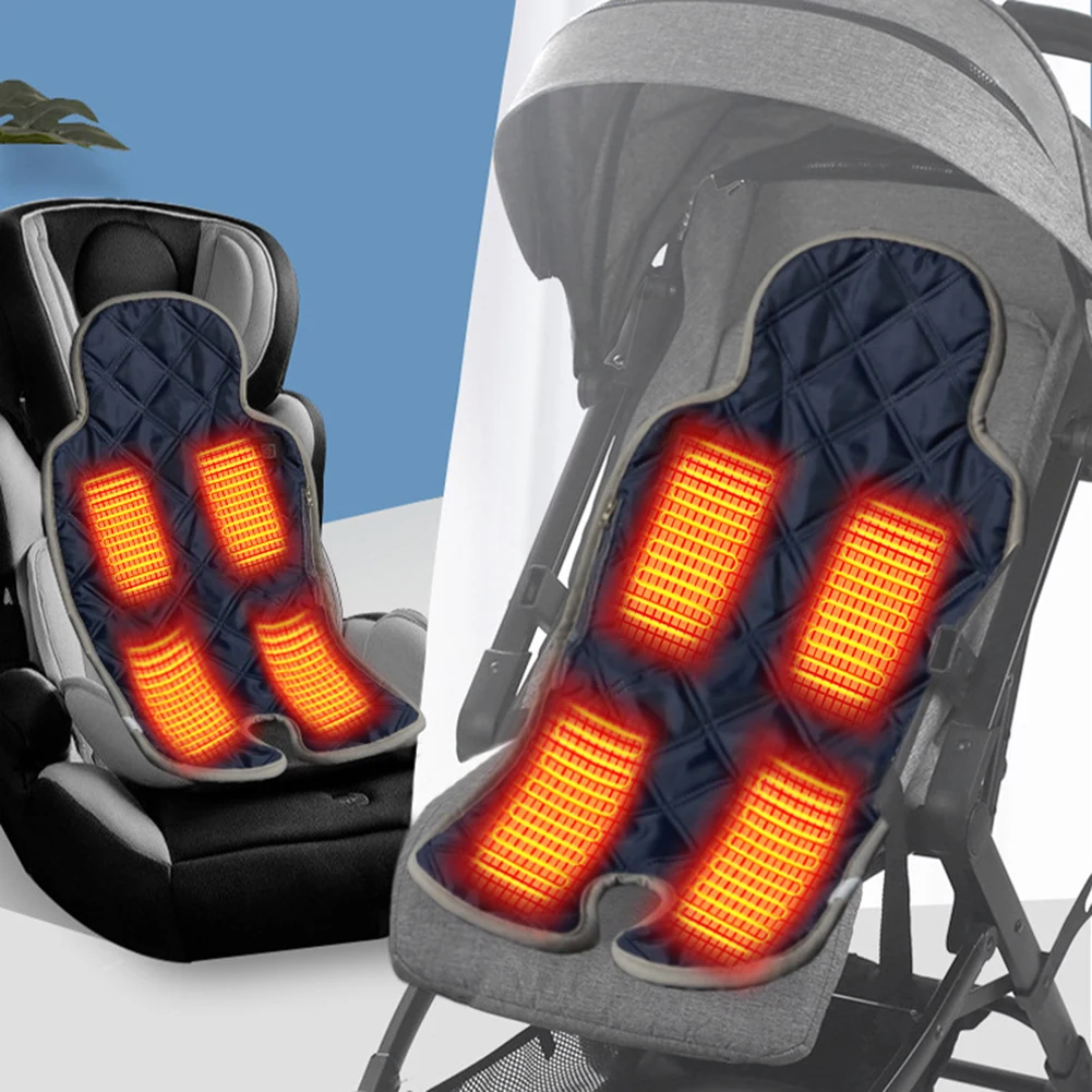 Baby Car Seat Heating Pad USB Power 3 Temperature Levels Electric Heating Stroller Seat Cushion for Stroller Safety Seat